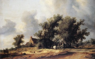 Route paysage Salomon van Ruysdael Peinture à l'huile